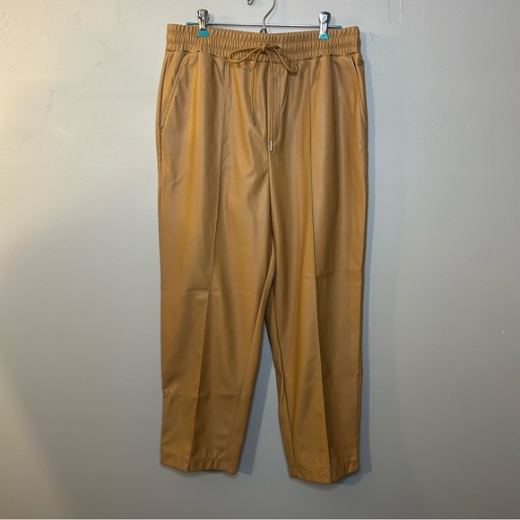 Calia Journey Collection High Rise Straight Leg Pintuck Pant Tan Size Large - Picture 1 of 5